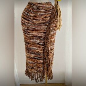 Brown Multicolor Knit Skirt